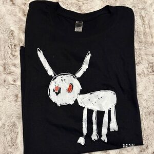 FOR ALL THE DOGS Gildan Black Tee with White and Red Graphic